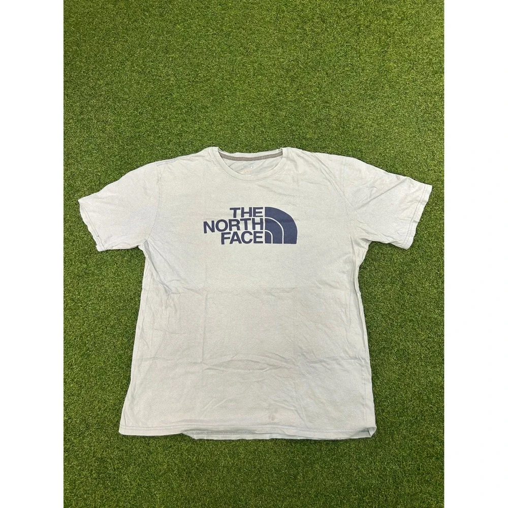 The North Face Mens Graphic T-Shirt Light Blue Half Dome Logo Standard Fit XL